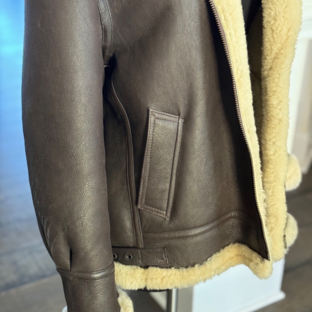 New Sheepskin Shearling B-3 Aviator/Bomber Jacket/Coat - Picture 3 of 16